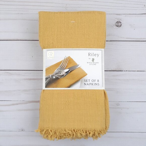 Wind River Studio Other - Wind River Studio Fabric Dinner Napkins Set of 8 Lightweight Cotton Raw Edge